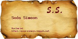 Soós Simeon névjegykártya